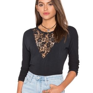 Ragdoll XS Black lace longsleeve top
